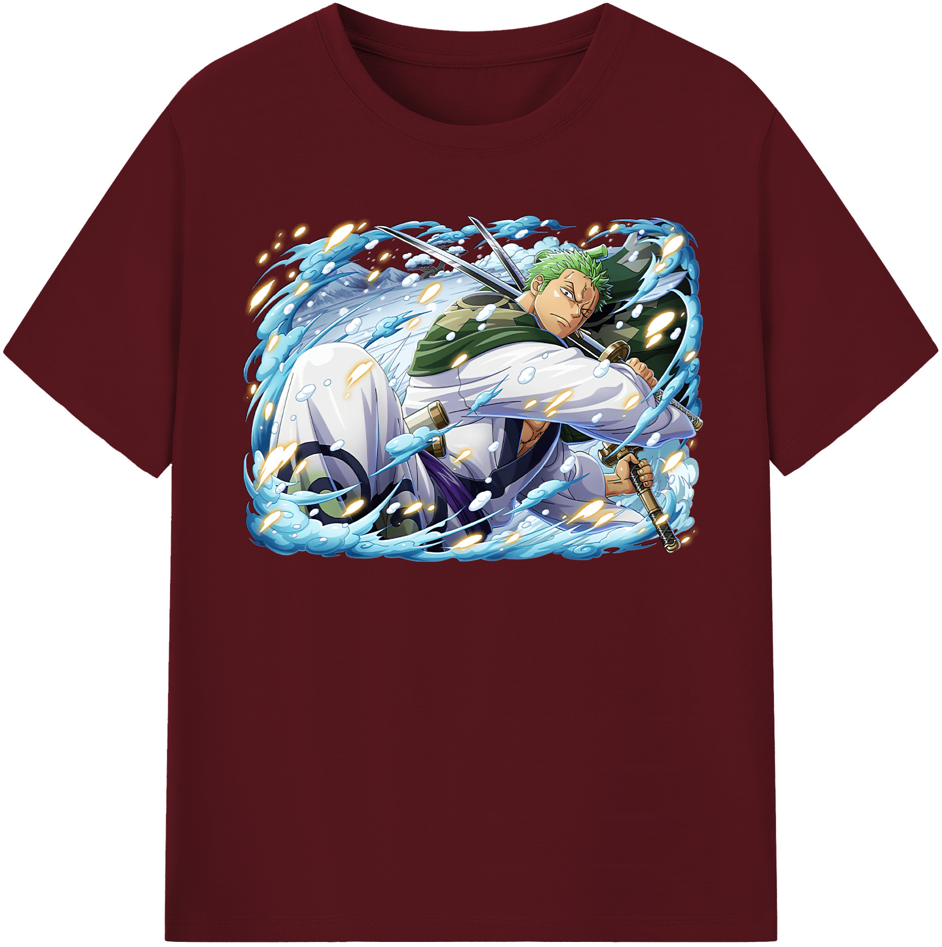 ワンピース ロロノア・ゾロ ONE PIECE Roronoa Zoro 綿100％半袖Tシャツ（フロントプリント）